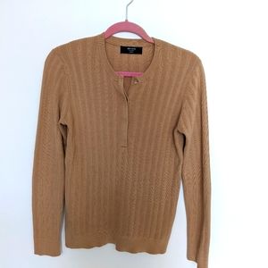Brass Clothing camel color Knit Henley size large